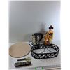 Image 1 : Pizza Stone, Geisha Doll, Kettle, Misc - As Is