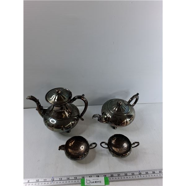 Marlboro Plate Creamer, Sugar Bowl, (2) Tea Pots - As Is