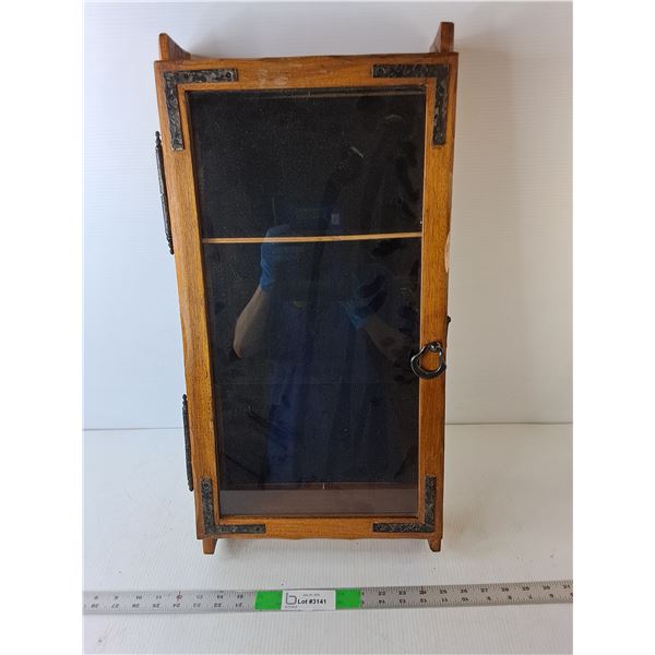 Wood Wall Cabinet with Glass Door & (2) Shelves 24.25" x 12" x 4"  -  PICK UP