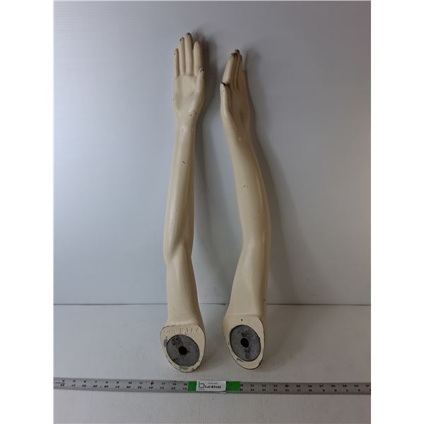 (2) Mannequin Arms Up to 29" Long  -  PICK UP