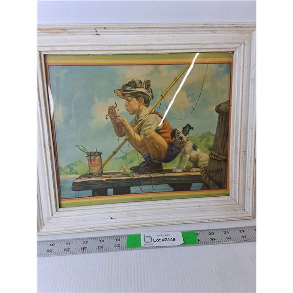 Framed "Loose Ends" Painting 14.5" x 12.5"