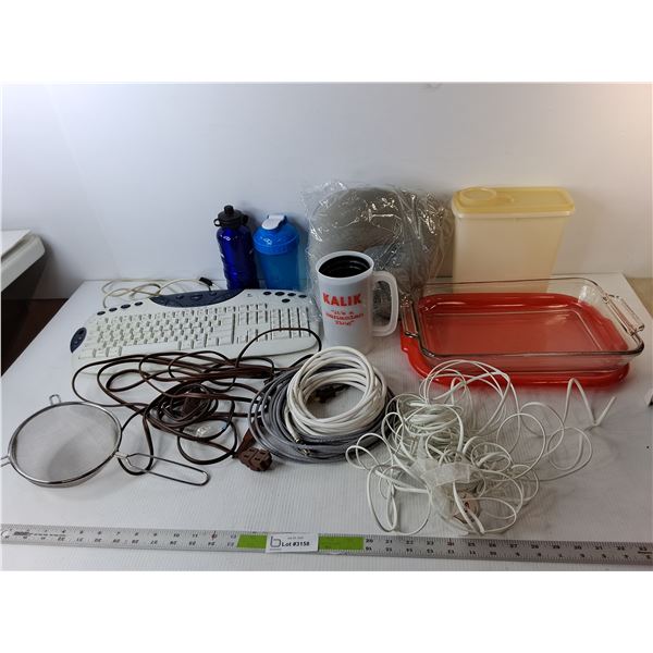 Logitech Keyboard, Neck Pillow, Anchor Hocking Pan, Misc.