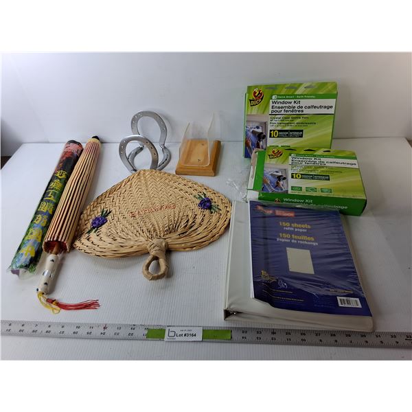 Asian Umbrella, Woven Fan, (2) Window Kits, Misc.