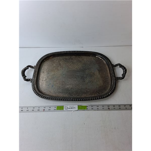 Vintage Silver-Plated Serving Tray 22.5" Long