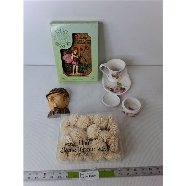 Ceramic Wall Plaque, Porcelain Mug & Plate, Vase Filler, Misc.