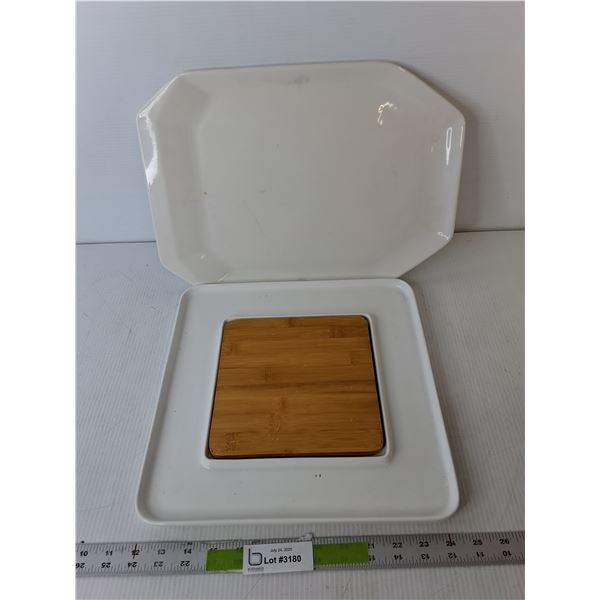 (2) Ceramic Trays Up to 16" Long