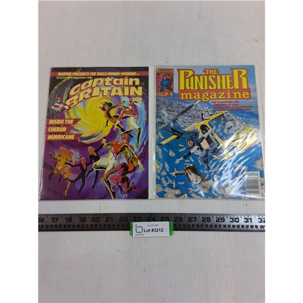 (2) Comic Books (Captain Britain & The Punisher)