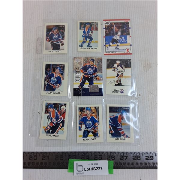 Sleeve of 9 Edmonton Oilers Collector Cards (1986-99) - Cannot Guarantee Authenticity