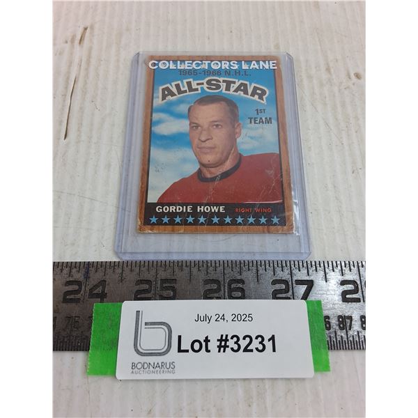 Gordie Howe NHL All-Star Collector Card - Cannot Guarantee Authenticity