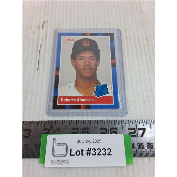 Donruss Roberto Alomar MLB Rookie Collector Card - Cannot Guarantee Authenticity