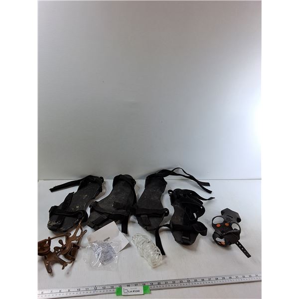 Shower Ring Set, (2) Ice Grip Shoes, Misc