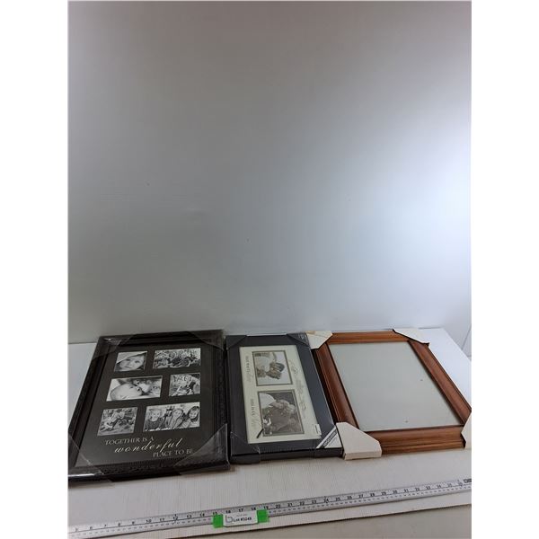 (3) Picture Frame Designed 14'' x 18.5'', Rectangle Frame 17'' x 10'', Wood Frame 15" x 18"
