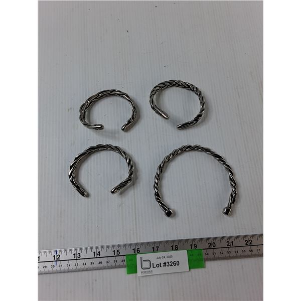 (4) Hand Forged  Bracelets - As Is