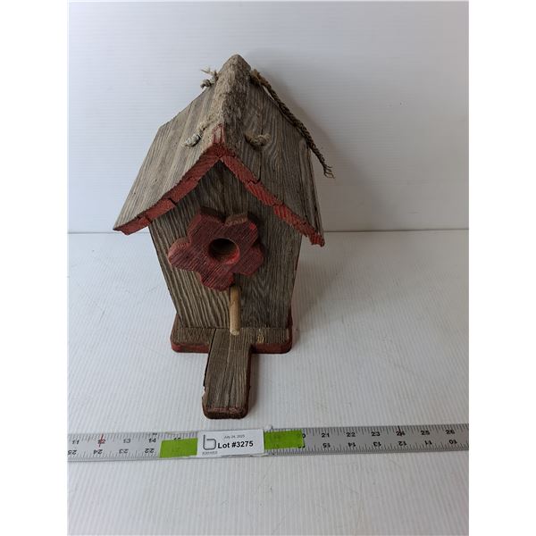 Wooden Birdhouse 11" Tall x 9" Long x 7.5" Wide