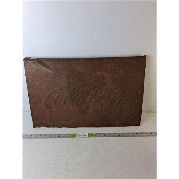Vintage Metal Coca-Cola Sign 25" x 16"