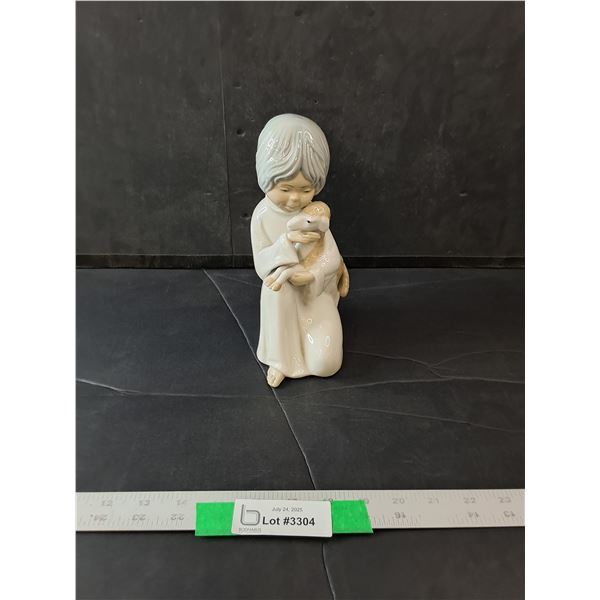 Shepherdess Girl With Lamb