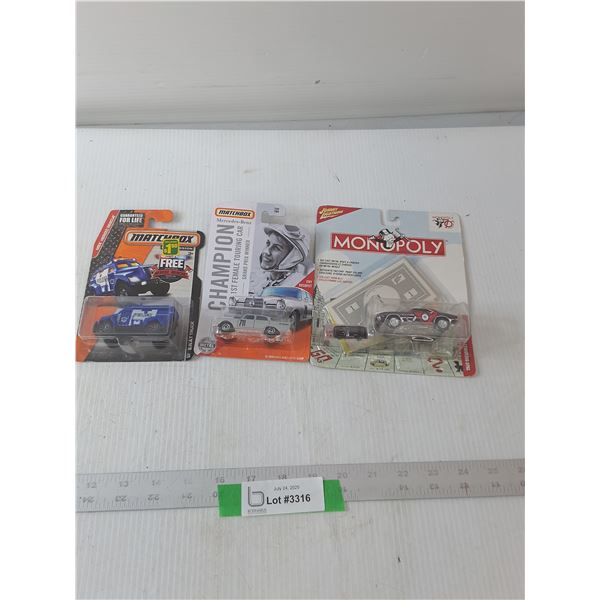 (2) Matchbox Cars &(1) Monopoly Car- NIB