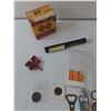 Image 2 : (7) Bottle Openers, Sticky Notes, (2) Coins, Flashlight & Empty ShotGun Shell Box