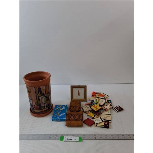 Small Spoons, Picture Frame, Candle Holder & Knife Cover