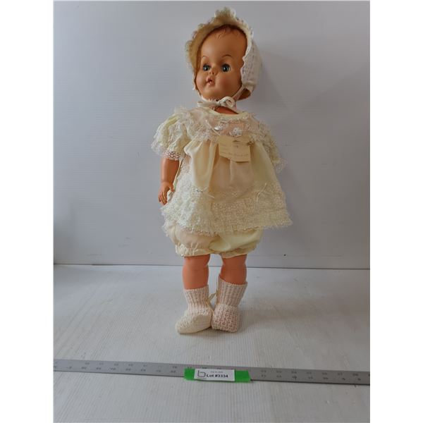 Regal Vinyl 1978 Baby Drink And Wet Doll- 25" x 11"- Redressed