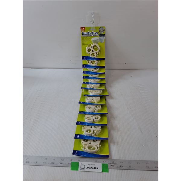 12 Packs Of Trash Bag Bands- Each Pack Contains 3