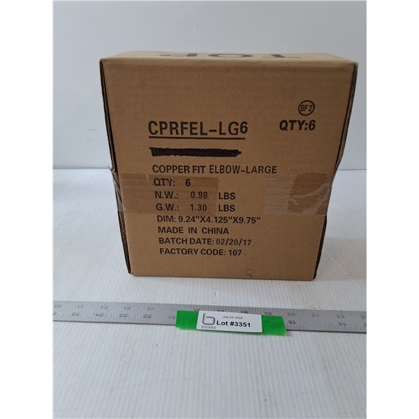 (6) Copper Fit Compression Elbow Sleeve- NIB