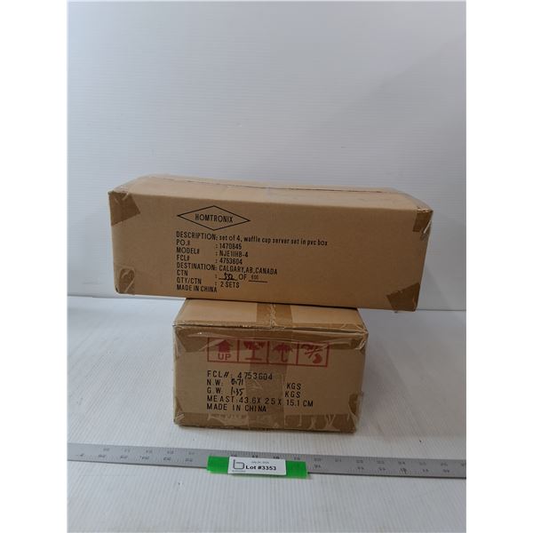 Waffle Cup Server Set- (8) In Each Box- NIB