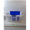 Image 1 : Rubbermaid Laundry Basket & Blue Storage Container- One Handle Broken - PICK UP