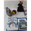 Image 2 : Various Items- Wooden Duck, Movies, Witch Decor, Ball & Coasters
