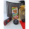 Image 2 : Hockey Puck and Laces, Skip Bo, Hand Cuffs, Lego Pieces, Metal Canada Flag, Book & Bag