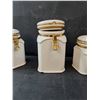 Image 3 : (3) White Ceramic Jars- One is Filled w/ Tea