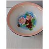 Image 2 : (2) Enamel Bowls- Blue- One Has Flower Pattern