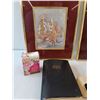 Image 2 : (2) Picture In Frames, Christmas Decor, Holy Bible, Bath Soak, Bag Tag & Kids Wallet
