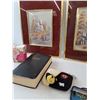 Image 6 : (2) Picture In Frames, Christmas Decor, Holy Bible, Bath Soak, Bag Tag & Kids Wallet