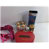 Image 4 : Various Tins, Pick Up Sticks Game, Swimming Goggles and Cords with Handles