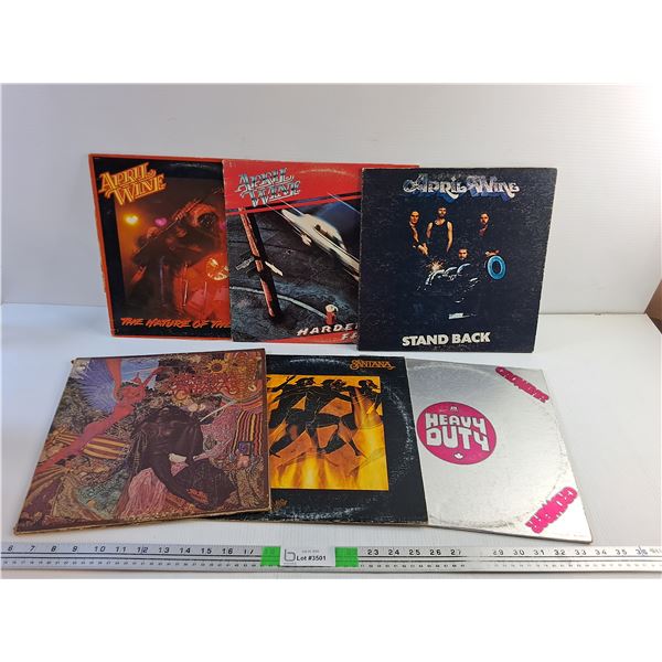 Various Vinyl Records - April Wine, Santana Abraxa and Heavy Duty