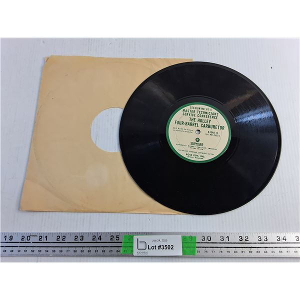 The Holley Four Barrel Carburetor Vinyl Record