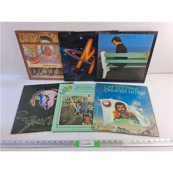 Various Vinyl Records - Cat Stevens, Boz Scaggs and Sonny & Cher