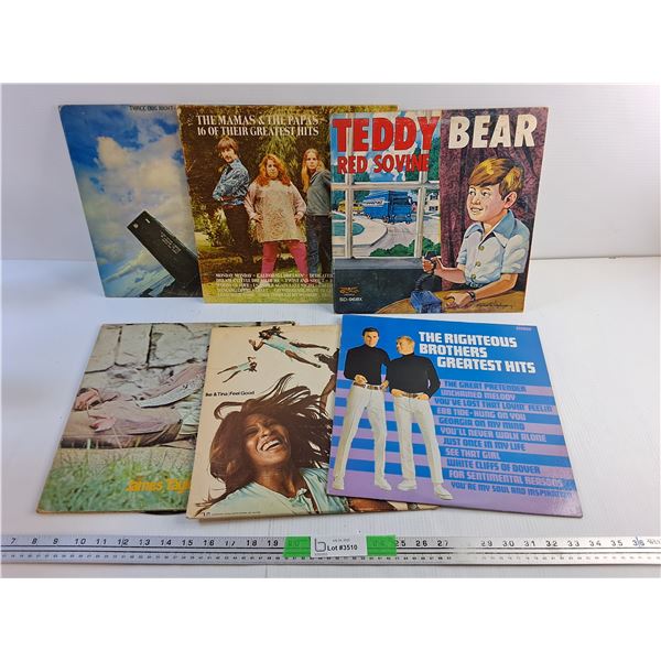Various Vinyl Records - The Righteous Brothers, Teddy Bear and James Taylor