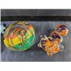 Image 3 : Glass Ash Tray and (2) Glass Smoking Pipes