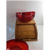 Image 2 : Wooden Bread Box and Plastic Bowls