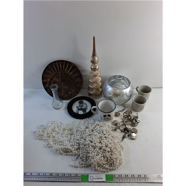 Sun Dial, Picture Frame, Mugs, Vases, Glass Tower Decor and Pearls