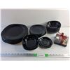 Image 1 : Black Ceramic Dining Plates & Bowls Set and Christmas Candle Holder