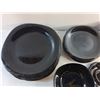 Image 2 : Black Ceramic Dining Plates & Bowls Set and Christmas Candle Holder