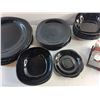 Image 3 : Black Ceramic Dining Plates & Bowls Set and Christmas Candle Holder