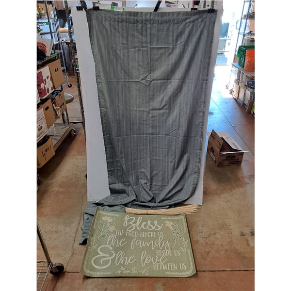 (2) 75" x 40" Window Blinds, Floor Mat and Straw Decor  -  PICK UP