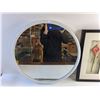 Image 2 : Framed Round Mirror 22" and Framed Wall Decor 20" x 11"