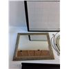 Image 2 : Dry Erase Board 23" x 17", Framed Mirror, Serving Tray and Wall Shelf