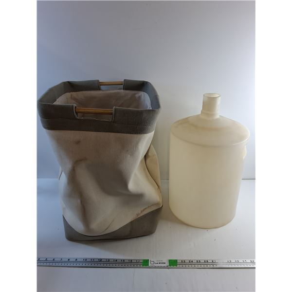 Laundry Hamper 21" x 14" x 14" and Plastic Bottle - PICK UP