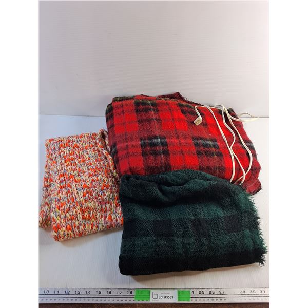 Heated Blanket 62" x 47" and (2) Scarves - As Is